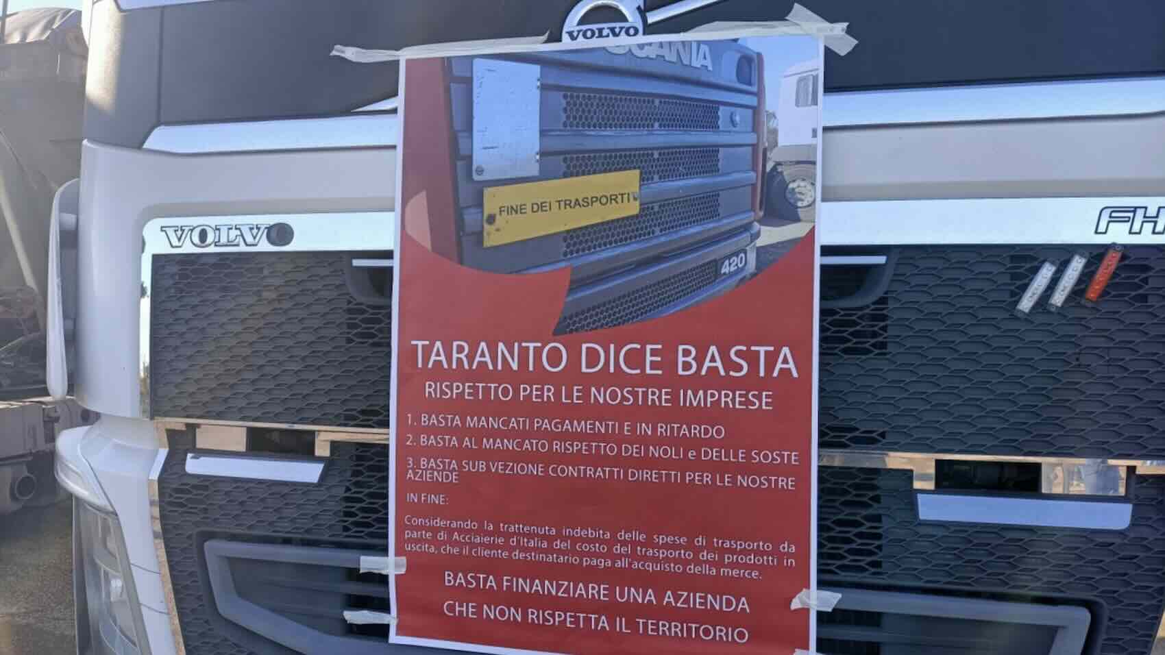 Autotrasportatori Ex Ilva in protesta: ritardi nei pagamenti e tariffe al ribasso